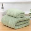 Toalla de baño lisa, bordada, con diseño de espiga de trigo, piña y rayas, absorbente, de secado rápido, de forro polar coral.
