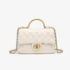 Bolso Cuadrado Pequeño Acolchado con Cadena Estilo Tweed para Mujer 2026 Nuevo Bolso de Mano de Moda Ropa de Trabajo Bolso Versátil de Hombro Único Cruzado para Mujer