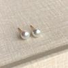 Aretes de Perlas de Bollo al Vapor de Estilo Lujo Accesible Francés Aguja de Plata Moda Aretes Versátiles Estilo Coreano Aretes Estilo Igual al de Bloguera de Alta Gama