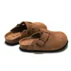 RUIZUSTOCK Ruizu Chinelos de Cortiça Outono e Inverno Infantil Sapatos de Praia de Couro Genuíno para Meninos e Meninas Couro de Vaca Fosco