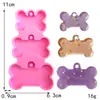 Molde de silicona para llavero de hueso de perro de 3 agujeros, molde de hueso de cristal epoxi, molde para hacer colgantes DIY
