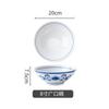 Cuenco de cuerno de patas altas de porcelana azul y blanca, cuenco de ramen chino, cuenco de sopa de fideos, cuenco de sopa de ejemplo de hotel, cuenco de patas altas, vajilla de restaurante