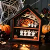 Venda Quente Transfronteiriça Decorações de Casa Assombrada de Madeira Intercambiáveis de Halloween Fantasma Bruxa Abóbora Artesanato para Decoração de Mesa