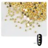 100 Adornos Metálicos para Uñas de Minerales Dorados y Plateados Remaches Metálicos de Semicírculo Accesorios para Uñas Base Plana Hemisferios Sólidos Bolas de Acero