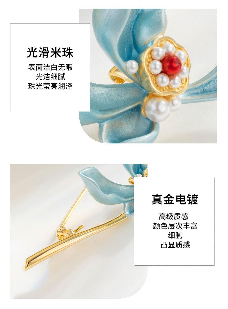 新款国风时尚优雅莲花胸针小众设计简约百搭花朵别针