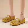Mocasines Huecos Retro para Mujer 2026 Nuevo Llegado de Verano Uso Bidireccional Suela Suave Estilo Suave Boca Baja Zapatos Cómodos Sandalias para Mujer