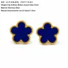 Nuevo Conjunto de Tres Piezas de Lujo de Nicho de Alta Gama, Collar, Pulsera y Pendientes de Acero de Titanio con Trébol de Cinco Hojas de Doble Cara para Mujer, Venta al por Mayor Transfronteriza