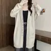 Cardigan de tricô novo para outono e inverno, modelo soltinho, comprimento médio, para mulheres plus size, estilo casual, casaco suéter xale para senhoras plus size