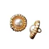 Botones Metálicos de Perlas Falsas Estilo Chanel con Acabado de Alta Gama, Botones Redondos Bicolor Dorado y Plateado para Camisas, Qipao y Abrigos, Botones Cosidos a Mano