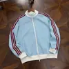 Moletom Cardigan com Capuz de Tricô Waffle Estilo Esportivo Americano para Homens e Mulheres, Novo Estilo de Outono, Jaqueta Casaco Listrada Solta com Gola Alta