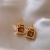 Pendientes de Trébol de Cuatro Hojas Maillard de Aguja de Plata Estilo Hong Kong Retro Elegantes Pendientes para el Trabajo Moda Femenina Lujo Ligero Pendientes de Gama Alta