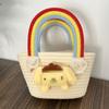 Nova Bolsa de Menina 2024 Nova Bolsa Nuvem Arco-Íris Bolsa Infantil de Palha Bolsa de Palha de Grande Capacidade Estilo Coreano