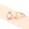 Aretes Sol Nube Simples Elegantes con Diamantes Imitación Perla Clip para Oreja Oro y Plata Aretes para Mujer Regalo