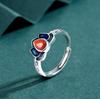 Anillo de loto cloisonné estilo étnico nicho Azul Ardiente personalidad femenino anillo de plata s925 retro plata tailandesa trabajo exquisito Viejo