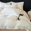 2026 Novo Modelo Algodão de Fibra Longa Algodão Puro Conjunto de Quatro Peças Bicolor Bordado Roupa de Cama de Luxo Leve - Elementos Originais