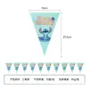 Set de Fiesta de Cumpleaños Tema Stitch Azul Lilo y Stitch Decoración de Lugar de Halloween Plato Desechable Taza