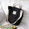 Bolsa de lona artística feminina japonesa estilo coreano, bolsa casual retrô de grande capacidade para faculdade