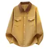 Colección de otoño transfronteriza nueva: Chaqueta de trabajo de pana para hombre, holgada, casual, estilo retro, con colores contrastantes y cuello de solapa