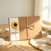 Papel Kraft Vintage Transfronterizo Flores Secas Flores Preservadas Día del Maestro Tarjeta de Agradecimiento Maestro Festival de Mediados de Otoño Ramo Tarjeta de Felicitación Hecha a Mano