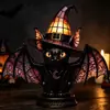 Novo Produto Abajur Gato Preto Halloween Gótico Gato Preto Colorido Chapéu de Bruxa Luz Noturna
