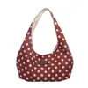 Bolsa tote estilo coreano com estampa de bolinhas em formato de meia-lua, apresentando uma sofisticada estampa de bolinhas, grande capacidade e um design moderno, tornando-a uma bolsa de ombro perfeita para o dia a dia.