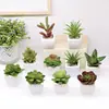 Plantas Suculentas Nórdicas Plantas Verdes de Plástico Simuladas Flores Falsas Mini Bonsái Decorativo Plantas Falsas Plantas Pequeñas en Maceta Plantas en Maceta para Oficina