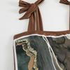 Traje de baño de una pieza para mujer personalizado Bikini Europeo y Americano Sexy Falda con Estampado que Cubre el Vientre Bikini de Exportación Traje de Baño al por Mayor