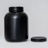 Contenedor de Polvo de Proteína de 5 Libras Negro Botella de Polvo Sustituto de Comida Tarro de Plástico Pe para Leche en Polvo para Bebés 2000g Contenedor de Polvo para Ganar Músculo