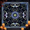 Mantel de Mesa de Cartas del Tarot Corte Láser Mantel Decorativo de Cartas del Tarot con Patrón de Luna y Patrón de Mariposa Mantel de Mesa de Juego