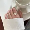 Anillo de Plata de Ley 925 Simple Dulce Fresco Flor Otoño Invierno Nuevo Anillo para Mujer ins Sensación de Alta Gama Anillo de Junta Abierta Ajustable