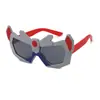 Óculos de Sol Polarizados Menino Robô, Óculos de Sol Mecha para Meninos Infantis, Óculos de Sol com Personalidade de Desenho Animado, Material de Silicone
