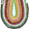 Contas de vidro cristal soltas contas de colar pulseira diy feito à mão material para enfiar contas contas de roda cor banhada contas planas de 6mm