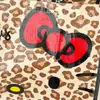 Bolsa Plegable Portátil de Gran Capacidad con Estampado de Leopardo de Hello Kitty con Licencia Oficial, Nueva Bolsa de Compras de la Serie Familia Sanrio