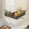 Estante de esquina para cocina, cesta de almacenamiento multifuncional para el hogar montada en la pared, especiero, cesta colgante multicapa montada en la pared para jengibre y ajo