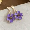 Flores de primavera en plena floración~Aretes de botón Flor de aguja plateada con goteo de aceite diseño único aretes hermosos aretes dulces súper bonitos para mujer