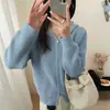 Suéter Cárdigan con Capucha de Punto Gofrado Diseño Estilo Coreano para Mujer Otoño Invierno Moda Versátil Prendas de Punto Sudadera Ropa Exterior Top