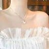 Collar de Calabaza de Alta Calidad Elegante Colgante de Jade Blanco Imitación Cadena para Clavícula de Mujer Celebridad de Internet Marca de Lujo Ligero Nicho Joyería Elegante