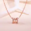 Versão coreana de colar de cintura fina feminino zircônia diamante pingente de cintura fina corrente de clavícula ouro rosa 18K ouro da moda presente