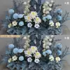 Nuevo arreglo floral de lugar de boda flor artificial decoración de boda fila de flores terminada pasarela camino arte floral boda flor artificial