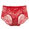 Nuevas bragas de encaje de cintura media para mujer, amigables con la piel, transpirables, elásticas, anti-rizos, shorts que cubren las caderas, calzones básicos para niñas