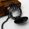 Reloj de bolsillo con logotipo láser brillante, letras, estilo retro, con tapa de dos caras, de cuarzo, ligero, Boshia, para ocio, venta al por mayor