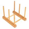 Estante para tazas, estante para guardar tazas de té, de madera de bambú, para el hogar, estante para guardar tazas de agua, juego de té a prueba de polvo, de madera con drenaje invertido.