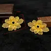 Joyería Yingyi DIY, piezas de flor de loto de doble capa, tocados antiguos, corona de fénix, corona para el cabello, horquilla, accesorios de material