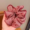 Luxo Luz Vermelha Doce Scrunchie de Bolinhas Rabo de Cavalo Elástico de Cabelo Fofo Acessório de Cabelo Coque Ornamento de Cabelo High-End Novo Estilo