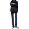 Jeans Azul Gris Pierna Recta para Mujer Modernos Combinables Nuevos Cintura Alta Corte Slim Casual Pila Estrecha Humo Tubo Pantalones Largos