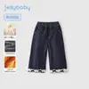Pantalones Vaqueros Nuevos para Niña, Nuevo Estilo Otoño, Pantalones Rectos para Niño con Forro de Felpa, Ropa Gruesa de Invierno, Pantalones para Bebé