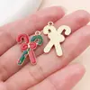 30 accesorios para joyería DIY: Árbol de Navidad de dibujos animados estilo gota de aceite, muñeco de nieve, Papá Noel y campanas como colgantes de regalo hechos de aleación de zinc