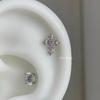Cruz de Circonita Azul Acero de Titanio Uñas para Hueso de la Oreja Simples Versátiles Aretes de Tuerca Diseño de Nicho Barroco