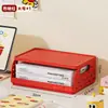 Caixa de armazenamento de mesa, porta-canetas de plástico dobrável para estudantes, porta-arquivos de papelaria, estante organizadora de armazenamento de papel A4 para mesa de escritório multicamadas