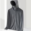 Roupas de pesca masculinas de seda gelada de secagem rápida respiráveis ultrafinas para o verão, roupas de proteção solar, top de seda gelada para pesca, zíper frontal